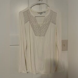 Boden White Blouse with Embroidery